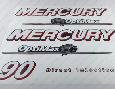Mercury 90 hp Two Stroke Optimax DI 2006-2012 Set outboard engine decals sticker - Image 1 of 4