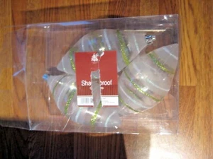 3 Enchanted Forest Irid Gold White Clear Shatterproof Xmas Ornaments 5" - Picture 1 of 3