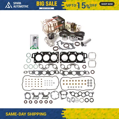 Head Gasket Set Timing Belt Kit Water Pump Fit 99-04 Toyota Lexus ES300 1MZFE - Image 1 of 4