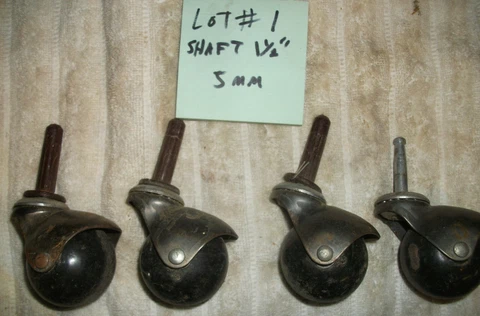 Four Shephard Furniture Wheel Casters Vintage wheels.2" ball wheels 1-1/2" shaft Cover