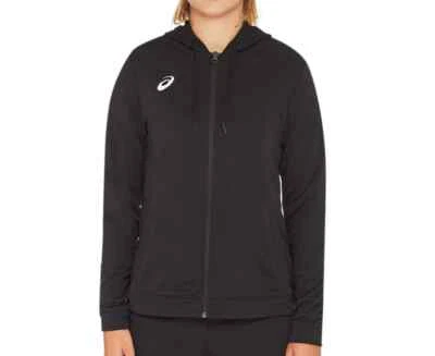 Chaqueta de calentamiento con capucha y cremallera para mujer ASICS - negra - talla 2XL Foto 1 de 4