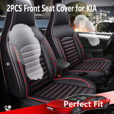 PU Leather Seat Covers Full Set 2p Front Cushion Accessories For KIA Sorento Rio - image 1 of 4