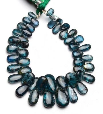 Cuentas lisas en forma de pera de 7,5" de cianita verde gema natural de 8x5 a 17x9 mm Foto 1 de 3