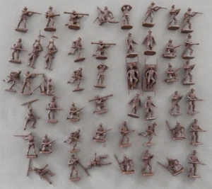 ESIC VINTAGE WW2 FRENCH SOLDIERS 1/72 SCALE x49 FULL SET 205 - Picture 1 of 5