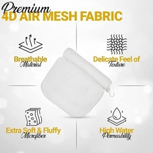 Bath Pillow Back Neck Support Pillow, 4D Air Mesh 6 Suction Cups 1-pack - Picture 1 of 5