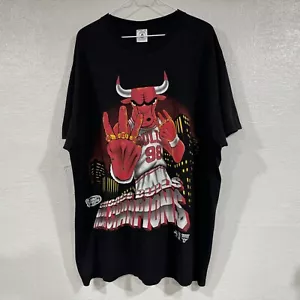 Chicago Bulls 6 Rings Mens Shirt Size XL 1998 Vintage Benny The Bull - Picture 1 of 7