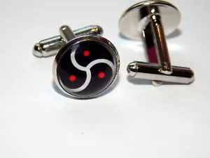 Bdsm cufflinks jewelry, triskele cufflinks triskelion bdsm symbol submissive - Picture 1 of 5