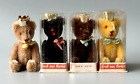 Schuco 1950s Vtg Tricky Yes-No 5" Berlin Teddy Bears (4) Boxes Mohair Black Gold