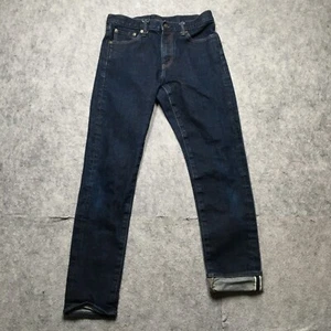 Uniqlo Kaihara Selvedge Denim Jeans Mens 31x32 (~30x30) Blue Dark Wash Japanese - Picture 1 of 15