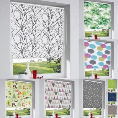 Rollo Muster bunt Druck Verdunkelung Klemmfix Thermo Sonnenschutz ohne Bohren - Bild 1 von 4