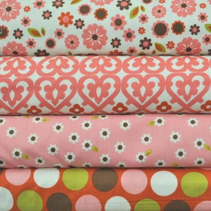 Indian Summer Cream 4 Fabric Fat Quarters by Zoe Pearn for Riley Blake, 1 yard - Picture 1 of 1