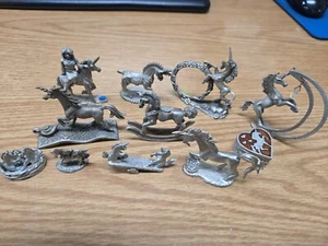 11 Vintage Spoontiques Miniature Pewter Princess Unicorn Crystal Dragons Magic - Picture 1 of 21