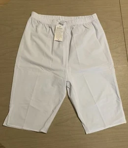 Women's Simple Plain Elastic Waistband Shorts Pants White Large - Picture 1 of 3