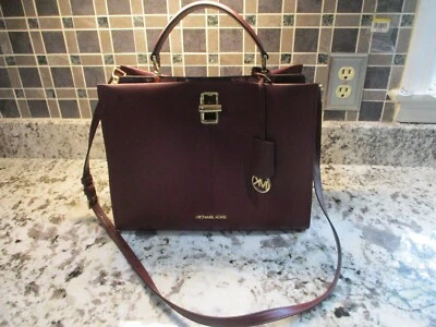 Michael Kors Penelope Large Leather Satchel Merlot Multi Color - Excellent Cond - Image 1 of 4