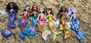 Disney Die kleine Meerjungfrau Live Action Arielle & Schwestern 7er Pack kleine Mini Puppe Set - Bild 1 von 13