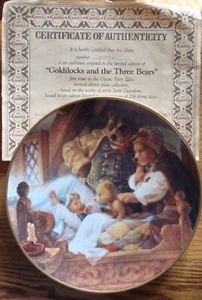 Limited Edition Goldilocks and the Three Bears Decorative Plate Knowles 1991 COA - Picture 1 of 7