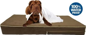 Wasserdichtes orthopädisches MEMORY FOAM Haustierbett Hundebett mit strapazierfähigem Wildleder Reißverschlussbezug - Bild 1 von 6
