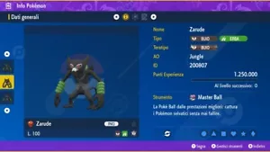 Zarude 6IV + Masterball Pokemon Scarlatto, Violetto Scarlet, Violet - Picture 1 of 2