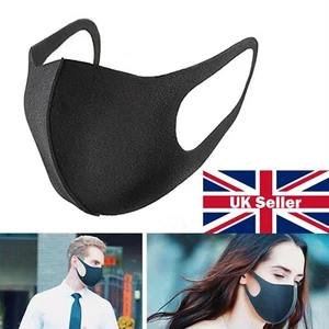 Schwarze Gesichtsmaske - WIEDERVERWENDBARE SCHUTZHÜLLE UK | KOSTENLOSE 🚚 LIEFERUNG - Bild 1 von 4