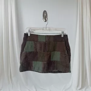 American Eagle Womens Low Rise Mini Skirt Size 8 Wool Rayon Blend Patchwork Y2K - Picture 1 of 13