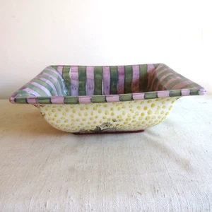 Vintage MacKenzie Childs Torquay Kelp and Urchin Square Bowl 10 x 8" Retired - Picture 1 of 7