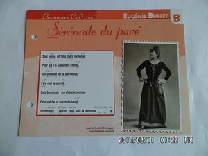 CARTE FICHE PLAISIR DE CHANTER EUGENIE BUFFET SERENADE DU PAVE - Picture 1 of 1