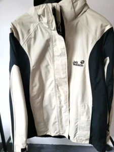 Jack Wolfskin Funktionsjacke Damen Gr. L Beige Schwarz Kapuze Sehr guter Zustand - Bild 1 von 5