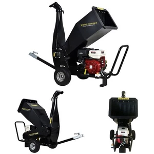 Profi 14 PS Benzin Holzhäcksler Gartenhäcksler Messer Zugstarter Deichsel 4-Takt - Bild 1 von 6