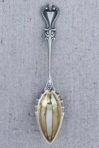 Antique Towle Old Colonial Pattern Sterling Silver Gilt Grapefruit Citrus Spoon Cover