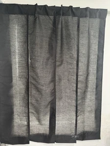 Set of 8 blackout curtain color black size 12 x 54 - Picture 1 of 6