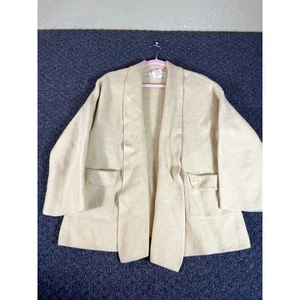 Vintage Escada Margaretha Ley gerippte Strickjacke vorne offen Wolle Damen 40 gelb - Bild 1 von 16