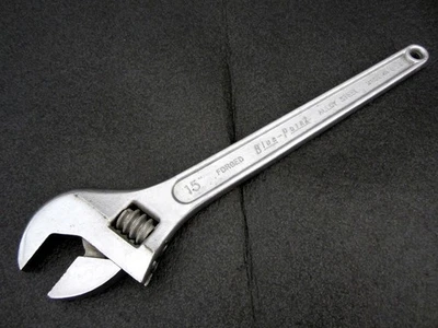 Llave ajustable vintage Blue-Point 15" a presión hecha en EE. UU. Foto 1 de 4
