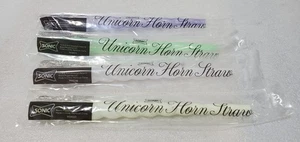 Lot Of 4 SONIC DRIVE IN Unicorn Horn Boba Straws Full Set Color Changing Glitter - Picture 1 of 3