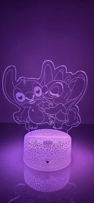 Lámpara de puntada y ángel 3D, 16 colores ajustables cambiantes, lámpara de juego, luz nocturna Foto 1 de 4