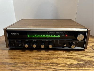 Vintage Sony HST-110 FM Stereo FM-AM Receiver Wood Grain Mahogany Tested/Clean￼ - Image 1 of 4