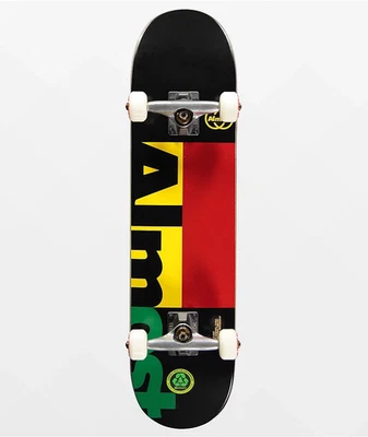 Almost Skateboards Ivy League Black 7.375" Skateboard Complete + Tensor Trucks