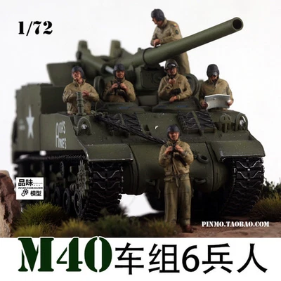 Handpainted 1/72  US M40 military soilders 6man finished colors /no tank - Bild 1 von 3