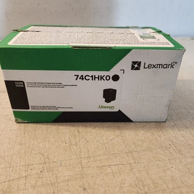Cartucho de tóner negro de alto rendimiento Lexmark 74C1HKO genuino nuevo sellado envío gratuito Foto 1 de 3