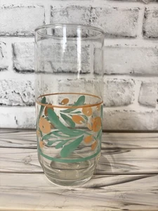Vasos para beber Libbey verde azulado y melocotón flores 6" vintage años 80 90 - Imagen 1 de 5