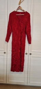 Kitri Odile Red Silky Wrap Dress Size 16 - Picture 1 of 10
