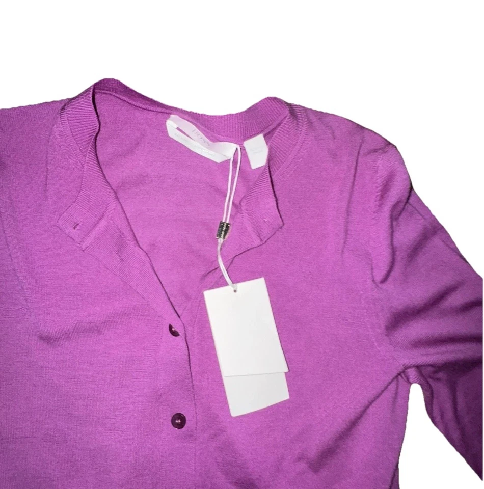 Suéter cárdigan de manga larga de lana Fempira púrpura para mujer Hugo Boss ver descripción Foto 1 de 4