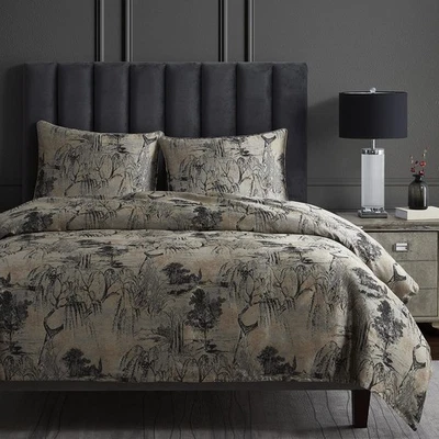HiEnd Accents Pastoral Jacquard 3 Piece Duvet Cover Set with Pillow Shams, Qu... - Image 1 of 4