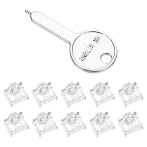 10pcs Port Blocker Locking RJ45 Port/Dust PC Blocker with Coded Key,Transparent - Zdjęcie 1 z 5