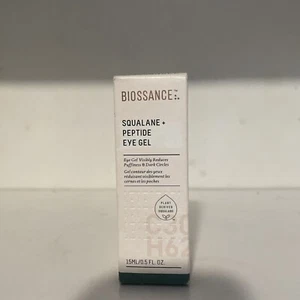 BIOSSANCE SQUALANE + PEPTIDE EYE GEL PUFFINESS FULL SIZE .5OZ AUTHENTIC NIB - Picture 1 of 7
