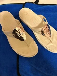 CROCS SANDALS WOMENS SIZE 9W WHITE ---DUAL COMFORT - Picture 1 of 6