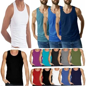 Mens Vests Vest Tops For Men Men's Vests For Men Uk Pack Cotton Men White Vest - Picture 1 of 10