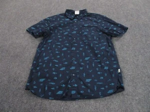 The North Face Shirt Adult L Blue Camping Print Lightweight Hiking Outdoors Mens - Picture 1 of 9