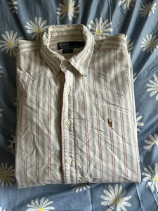 Polo Ralph Lauren Vintage Talla XL (16.5) Camisa Oxford A Rayas Para Hombre Manga Larga - Imagen 1 de 6