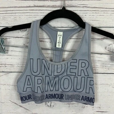 Sujetador deportivo Under Armour jóvenes niñas pequeño púrpura logotipo corredor espalda informal activo Foto 1 de 4