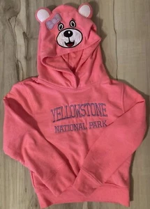 Yellowstone National Park Wild Child Hoodie Kids 4T Infinity Apparel Pink Bear - Picture 1 of 6